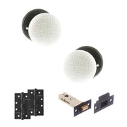 Atlantic Old English Skipton Door Knob Pack (Latch Set - 3" HD Latch, 4" Slim Knuckle Hinges x2)
