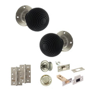Atlantic Old English Whitby Door Knob Pack (Bathroom Set - 4" Deadbolt, 4" Slim Knuckle Hinges x2)