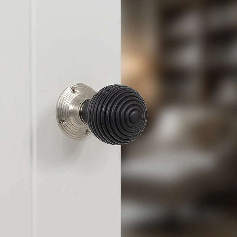 Atlantic Old English Whitby Door Knob Pack (Lock Set - 3" Latch & Deadlock, 3" Fire Rated Hinges x3)