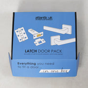 Atlantic Senza Pari Guido Door Handle Pack (Bathroom Set - 2.5" CE Bathroom Lock, 4" Slim Knuckle Hinges x2)