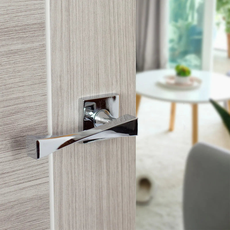 Atlantic Senza Pari Guido Door Handle Pack (Euro Lock Set - 3" CE Sashlock, 3" Fire Rated Hinges x3)