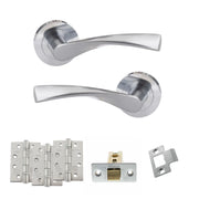 Atlantic Eco Aqua Door Handle Pack (Latch Set - 2.5" CE Latch, 4" Fire Rated Hinges x3)