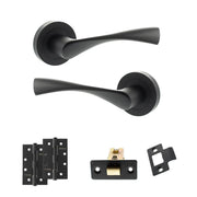 Atlantic Eco Aqua Door Handle Pack (Latch Set - 2.5" CE Latch, 4" Slim Knuckle Hinges x2)