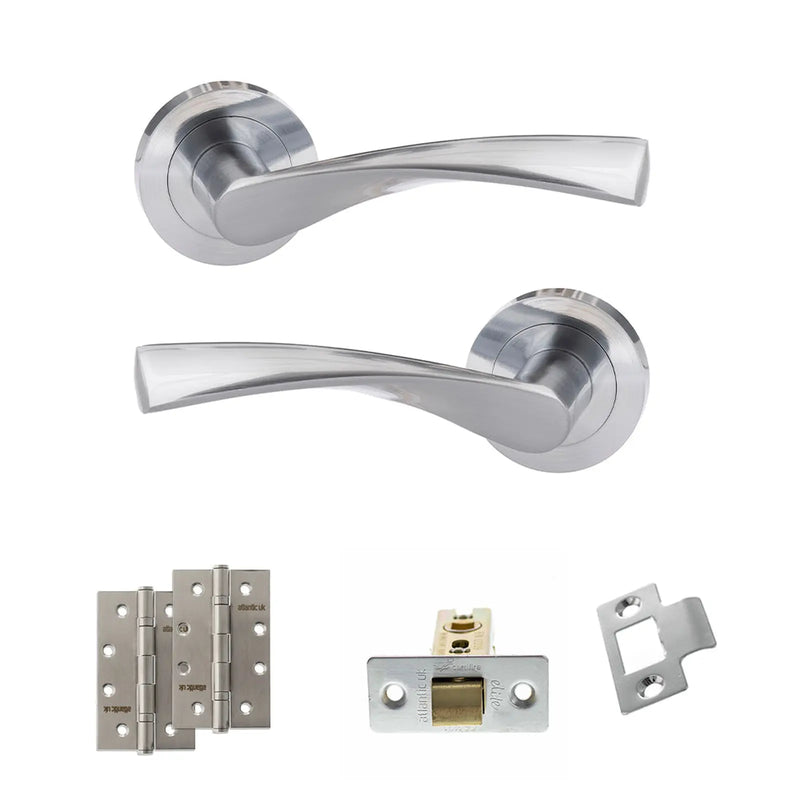 Atlantic Eco Aqua Door Handle Pack (Latch Set - 2.5" CE Latch, 4" Slim Knuckle Hinges x2)