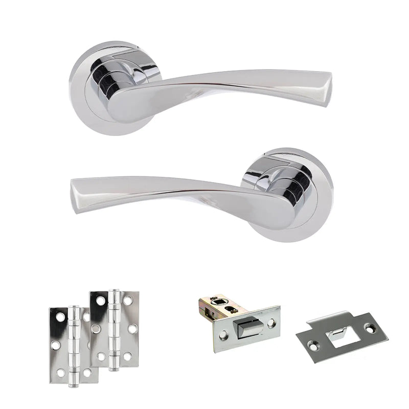 Atlantic Eco Aqua Door Handle Pack (Latch Set - 2.5" Latch, 3" Hinges x2)
