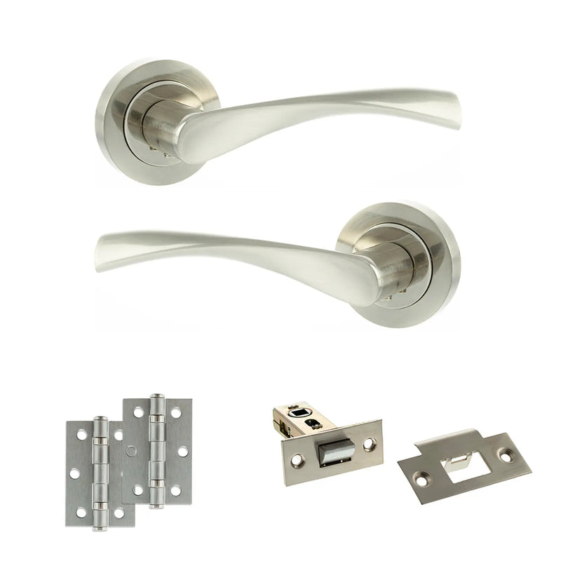 Atlantic Eco Aqua Door Handle Pack (Latch Set - 2.5" Latch, 3" Hinges x2)