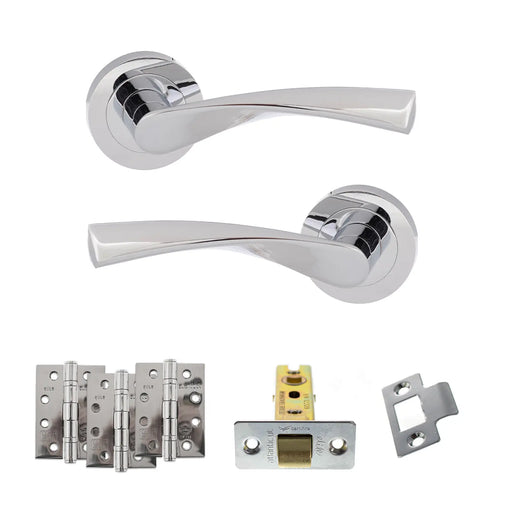 Atlantic Eco Aqua Door Handle Pack (Latch Set - 3" CE Latch, 4" Fire Rated Hinges x3)