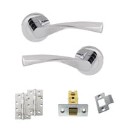 Atlantic Eco Aqua Door Handle Pack (Latch Set - 3" CE Latch, 4" Slim Knuckle Hinges x2)