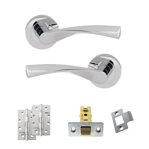Atlantic Eco Aqua Door Handle Pack (Latch Set - 3" CE Latch, 4" Slim Knuckle Hinges x2)