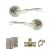 Atlantic Eco Aqua Door Handle Pack (Latch Set - 3" CE Latch, 4" Slim Knuckle Hinges x2)