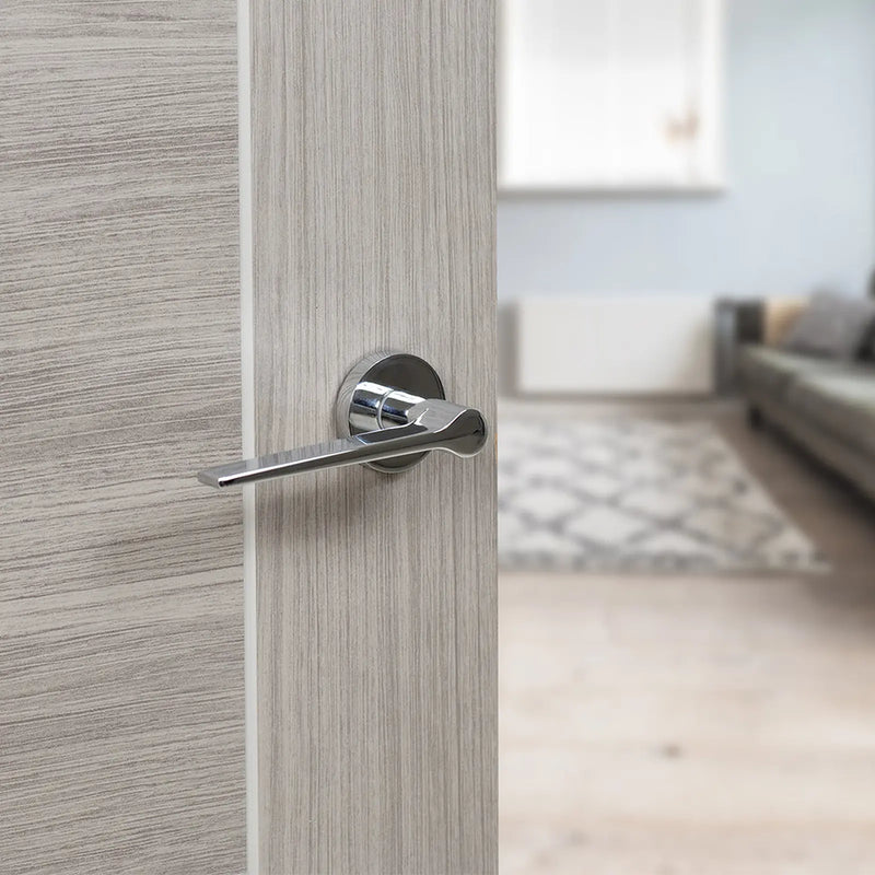 Atlantic Senza Pari Laviano Door Handle Pack (Bathroom Set - 3" CE Bathroom Lock, 4" Fire Rated Hinges x3)