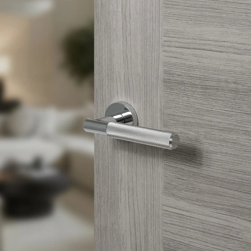 Atlantic Senza Pari Rosarno Door Handle Pack (Bathroom Set - 2.5" CE Bathroom Lock, 3" Fire Rated Hinges x3)