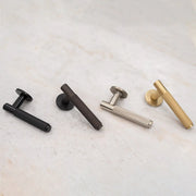 Atlantic Millhouse Brass Crompton Knurled Lever Door Handle on 5mm Slimline Round Rose