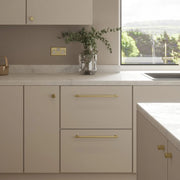 Atlantic Millhouse Brass Eiffel Knurled T-Bar Cabinet Pull Handle on Backplate 320mm