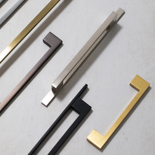 Atlantic Millhouse Brass Empire Slim Cabinet Pull Handle on Backplate 160mm