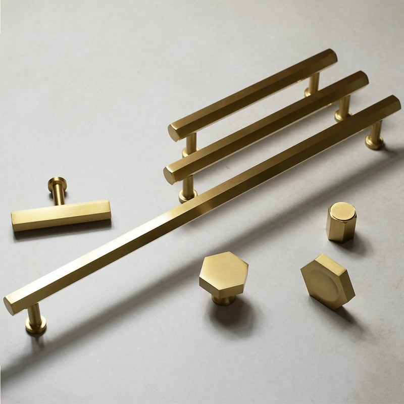 Atlantic Millhouse Brass Pennington Hexagonal Finger Pull Cabinet Knob Handle
