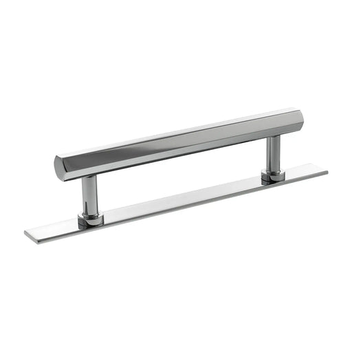 Atlantic Millhouse Brass Pennington Hexagonal T-Bar Cabinet Pull Handle on Backplate 128mm