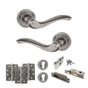 Atlantic Old English Warwick Door Handle Pack (Euro Lock Set - 2.5" CE Sashlock, 4" Fire Rated Hinges x3)