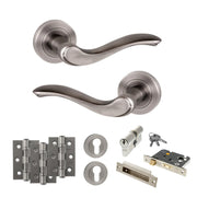 Atlantic Old English Warwick Door Handle Pack (Euro Lock Set - 2.5" CE Sashlock, 3" Fire Rated Hinges x3)