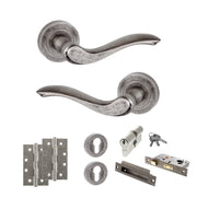 Atlantic Old English Warwick Door Handle Pack (Euro Lock Set - 2.5" CE Sashlock, 4" Slim Knuckle Hinges x2)