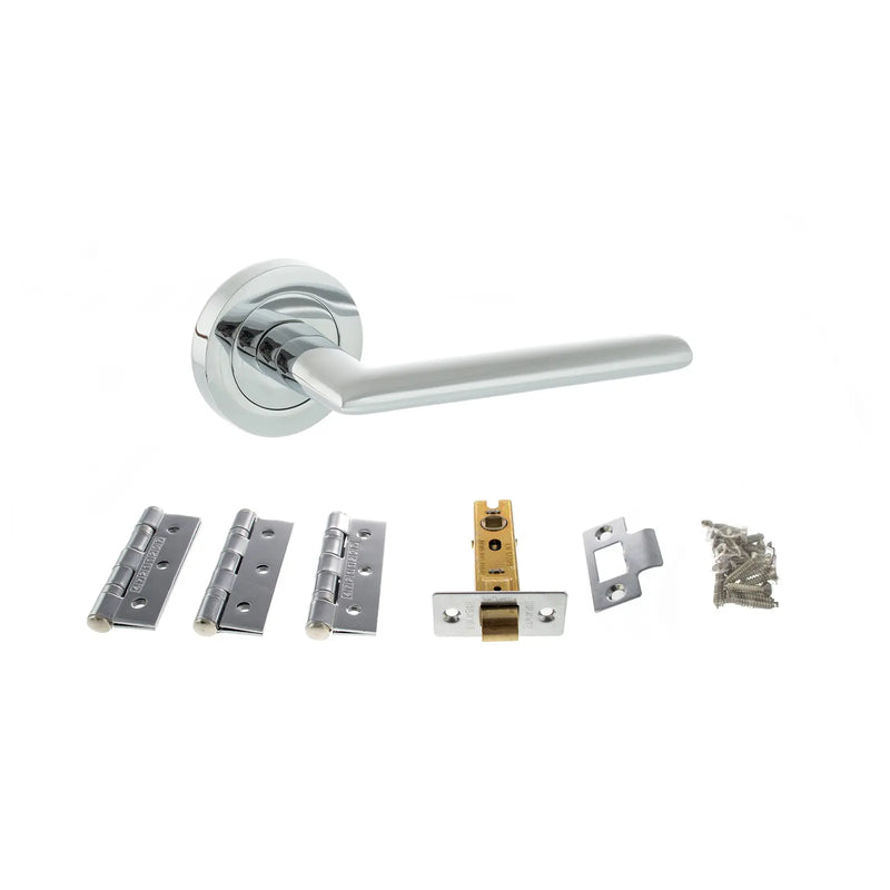 Atlantic STATUS Alabama Door Handle Pack (Latch Set - 3" CE Latch, 3" Fire Rated Hinges x3)