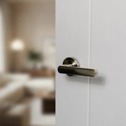 Atlantic STATUS Carolina Door Handle Pack (Bathroom Set - 2.5" CE Bathroom Lock, 4" Slim Knuckle Hinges x2)