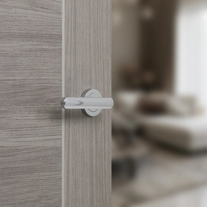 Atlantic STATUS Carolina Door Handle Pack (Bathroom Set - 3" CE Bathroom Lock, 4" Fire Rated Hinges x3)