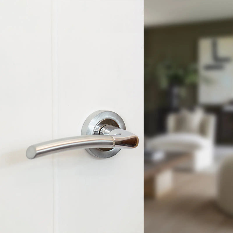 Atlantic STATUS Indiana Door Handle Pack (Euro Lock Set - 3" CE Sashlock, 4" Slim Knuckle Hinges x2)