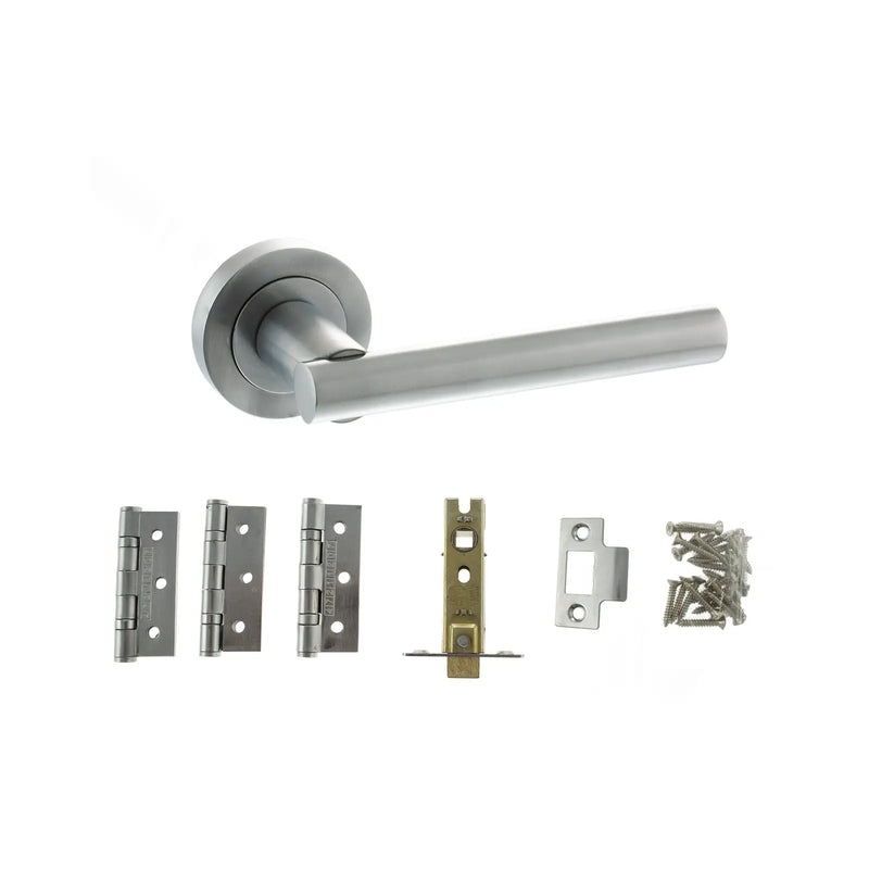 Atlantic STATUS Nebraska Door Handle Pack (Latch Set - 2.5" CE Latch, 3" Fire Rated Hinges x3)