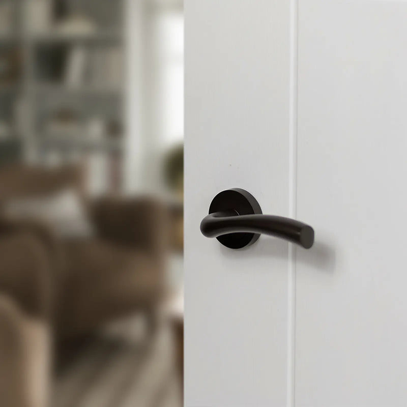 Atlantic STATUS Texas Door Handle Pack (Bathroom Set - 3" CE Bathroom Lock, 3" Fire Rated Hinges x3)
