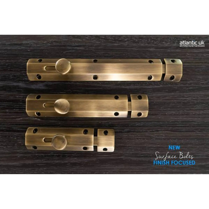 Atlantic Solid Brass Surface Door Bolt 8"