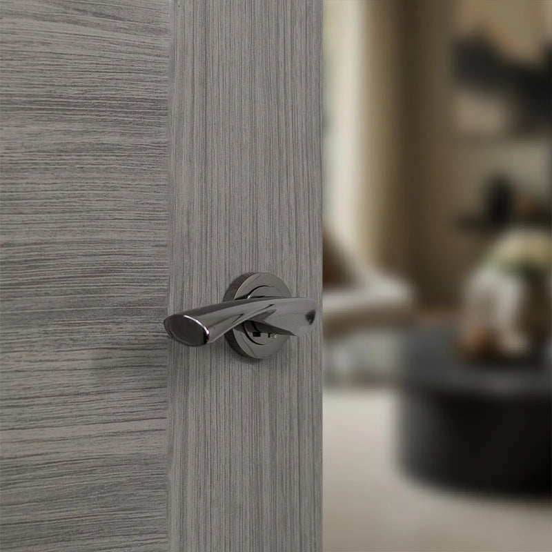 Atlantic STATUS Colorado Door Handle Pack (Bathroom Set - 3" CE Bathroom Lock, 3" Fire Rated Hinges x3)