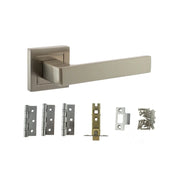 Atlantic STATUS Montana Door Handle Pack (Latch Set - 2.5" CE Latch, 3" Fire Rated Hinges x3)