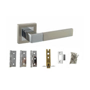 Atlantic STATUS Montana Door Handle Pack (Latch Set - 2.5" CE Latch, 3" Fire Rated Hinges x3)