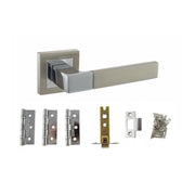 Atlantic STATUS Montana Door Handle Pack (Latch Set - 3" CE Latch, 3" Fire Rated Hinges x3)