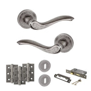 Atlantic Old English Warwick Door Handle Pack (3 Lever Lock Set - 2.5" CE Sashlock, 3" Fire Rated Hinges x3)