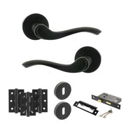 Atlantic Old English Warwick Door Handle Pack (3 Lever Lock Set - 2.5" CE Sashlock, 3" Fire Rated Hinges x3)