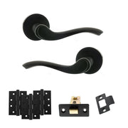 Atlantic Old English Warwick Door Handle Pack (Latch Set - 2.5" CE Latch, 4" Fire Rated Hinges x3)
