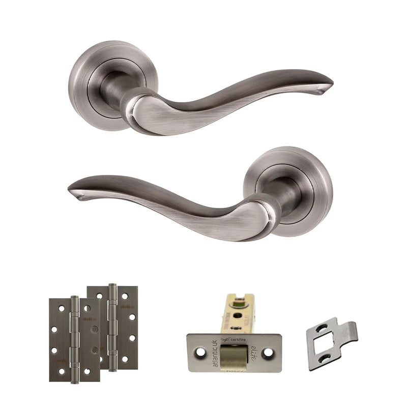 Atlantic Old English Warwick Door Handle Pack (Latch Set - 2.5" CE Latch, 4" Slim Knuckle Hinges x2)