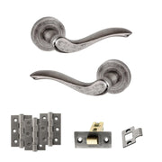 Atlantic Old English Warwick Door Handle Pack (Latch Set - 2.5" CE Latch, 3" Fire Rated Hinges x3)