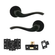 Atlantic Old English Warwick Door Handle Pack (Latch Set - 2.5" CE Latch, 3" Fire Rated Hinges x3)