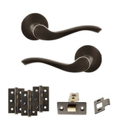 Atlantic Old English Warwick Door Handle Pack (Latch Set - 2.5" CE Latch, 3" Fire Rated Hinges x3)