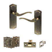 Atlantic Old English Warwick Door Handle Pack (Latch Set - 3" CE Latch, 3" Fire Rated Hinges x3)