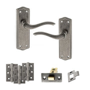 Atlantic Old English Warwick Door Handle Pack (Latch Set - 3" CE Latch, 3" Fire Rated Hinges x3)