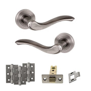 Atlantic Old English Warwick Door Handle Pack (Latch Set - 3" CE Latch, 3" Fire Rated Hinges x3)