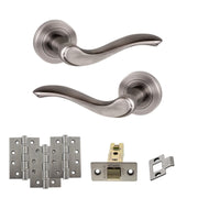 Atlantic Old English Warwick Door Handle Pack (Latch Set - 3" CE Latch, 4" Fire Rated Hinges x3)