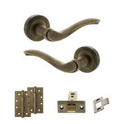 Atlantic Old English Warwick Door Handle Pack (Latch Set - 3" CE Latch, 4" Slim Knuckle Hinges x2)