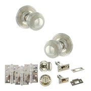Atlantic Old English Ripon Door Knob Pack (Bathroom Set - 3" Deadbolt, 4" Fire Rated Hinges x3)