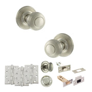 Atlantic Old English Ripon Door Knob Pack (Bathroom Set - 3" Deadbolt, 4" Fire Rated Hinges x3)