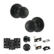 Atlantic Old English Ripon Door Knob Pack (Bathroom Set - 3" Deadbolt, 3" Fire Rated Hinges x3)